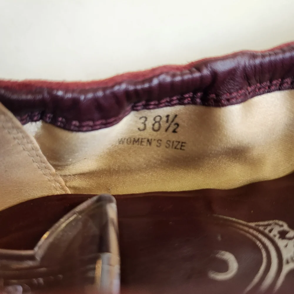 Tod's suede leather burgundy purple black flats women 38.5